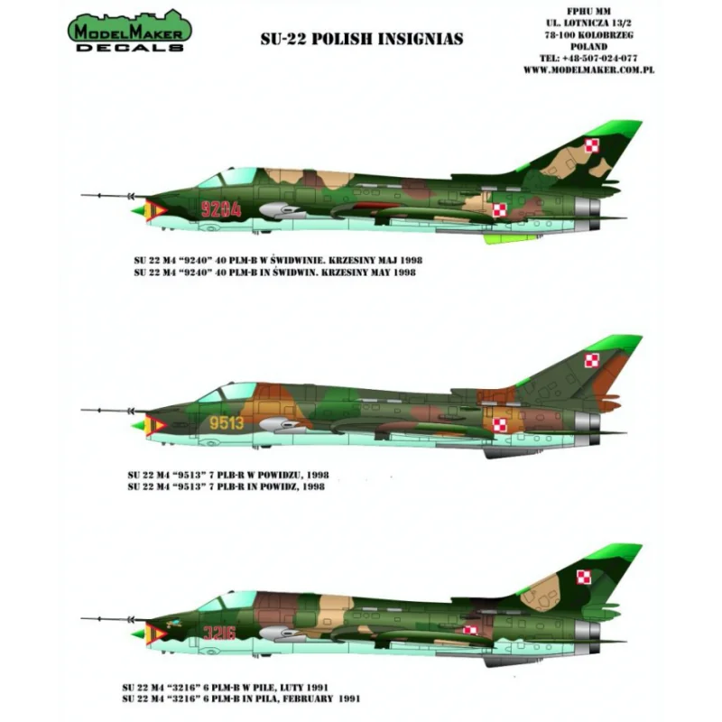 Décal Insignes polonais Sukhoi Su-22