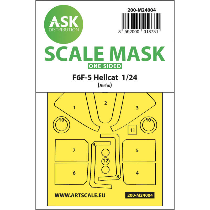 Accessoire F6F-5 Hellcat one-sided express masks for Airfix