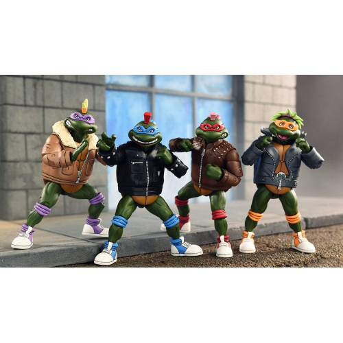Tortues Ninja (Cartoon) figurines Pack de 4 Punk Turtles 18 cm - NECA