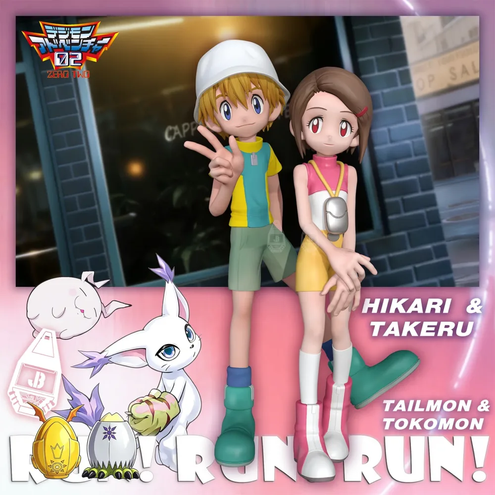 [PREORDER] Digimon Figure [SUN] – Takaishi Takeru & Tokomon / Yagami Hikari & Gatomon