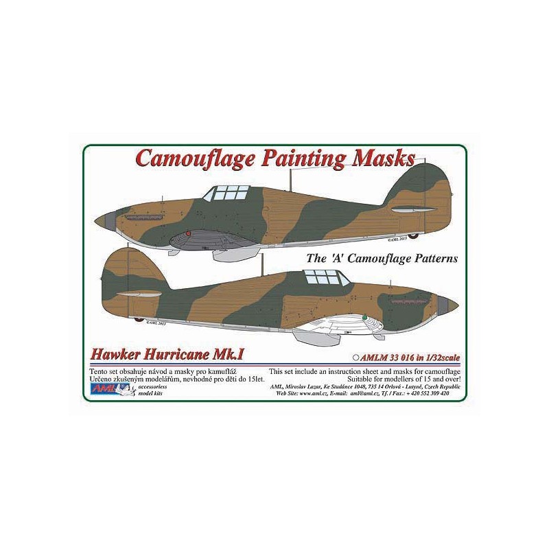 Accessoire Masque de peinture à motif camouflage Hawker Hurricane Mk.I The 'A'