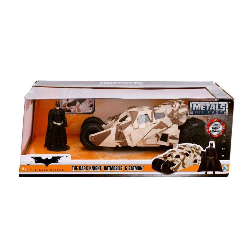 Batman The Dark Knight 1/24 2008 Batmobile Camo métal avec figurine