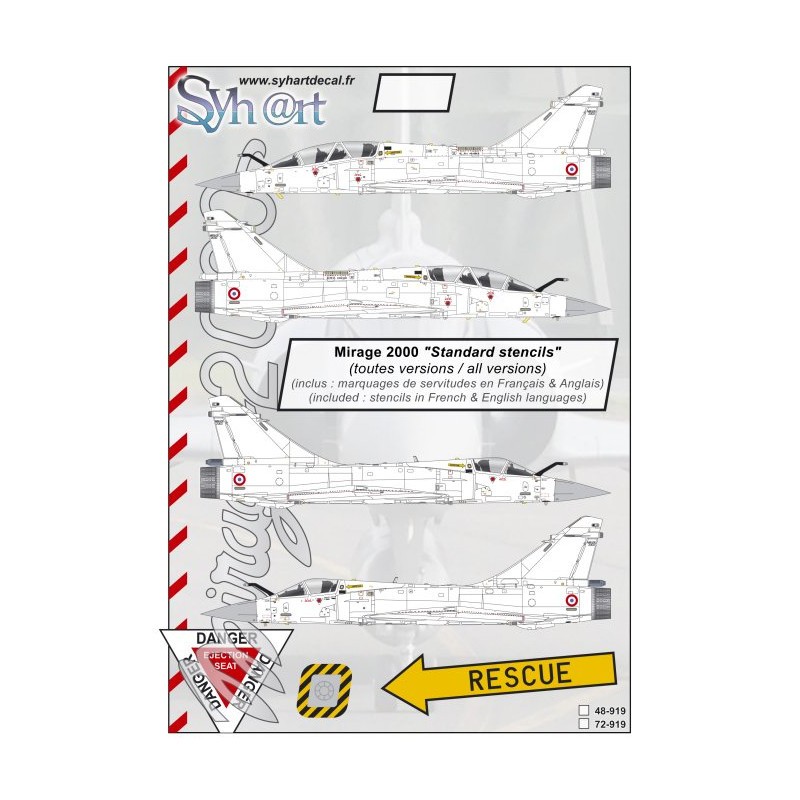Décal Dassault Mirage 2000 'Stencils' - (toutes versions)