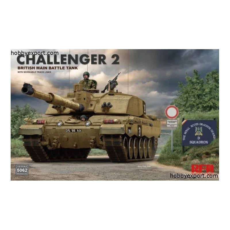Maquette British main battle tank challenger 2 w/ workable track links