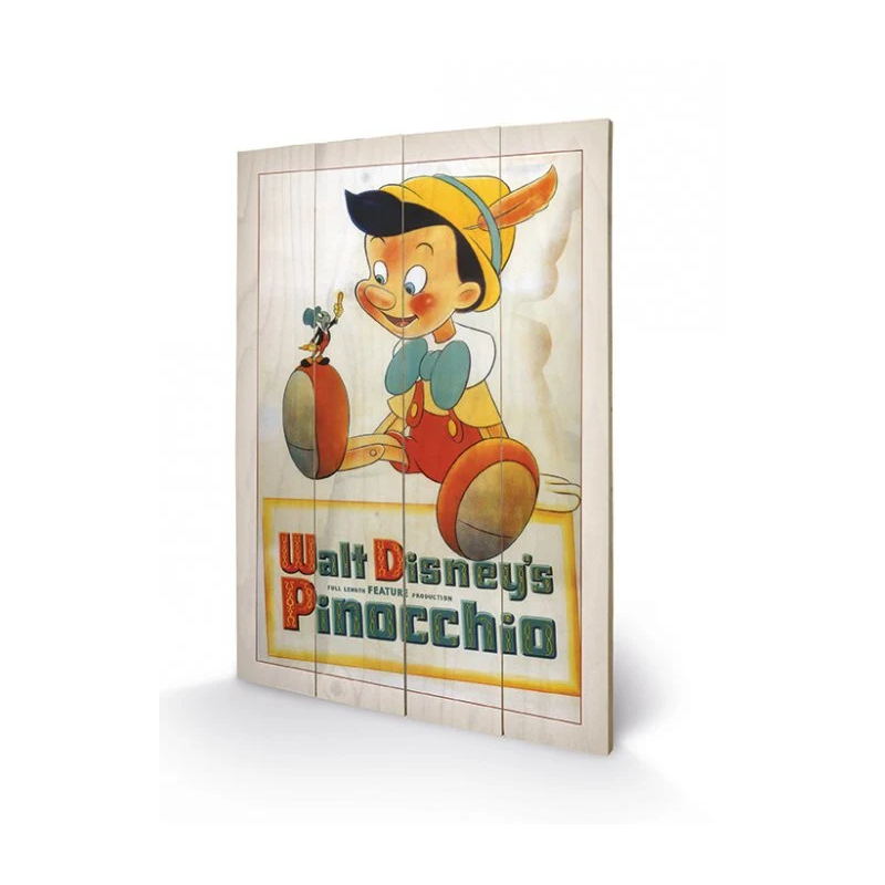 Poster DISNEY - Pinocchio Conscience - Impression sur bois 40x59cm