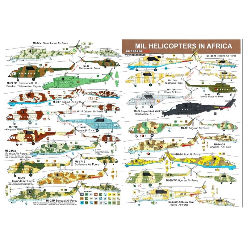 Décal Mil hélicoptères en Afrique