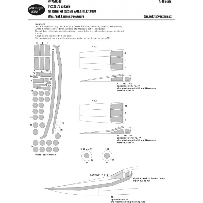 Accessoire North-American XB-70 Valkyrie (conçu pour être utilisé avec les kits AMT/ERTL)