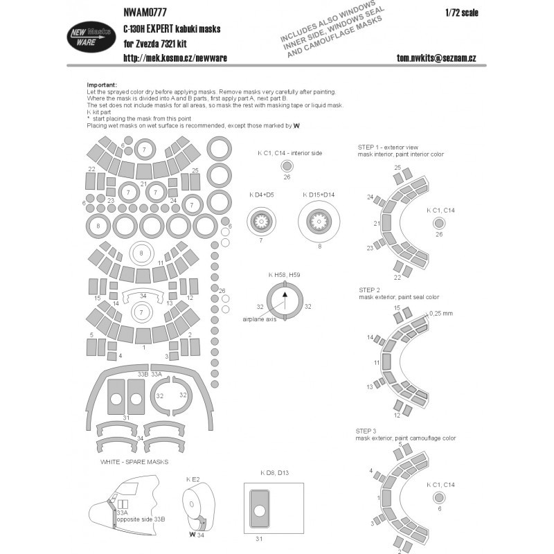 Accessoire Masques kabuki Lockheed C-130H Hercules EXPERT