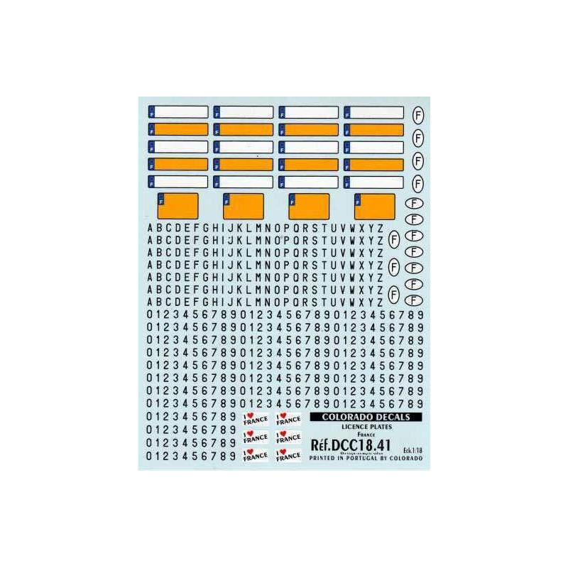 Décal Plaque d'immatriculation france
