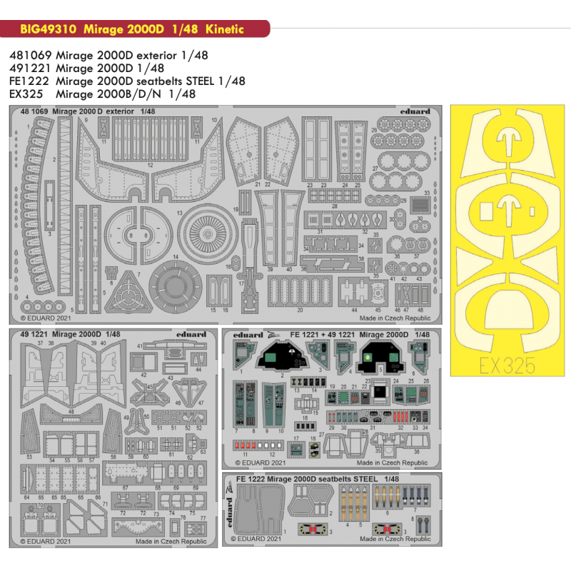 Accessoire Dassault Mirage 2000D 1/48 (conçu pour être utilisé avec les kits Kinetic Model)
