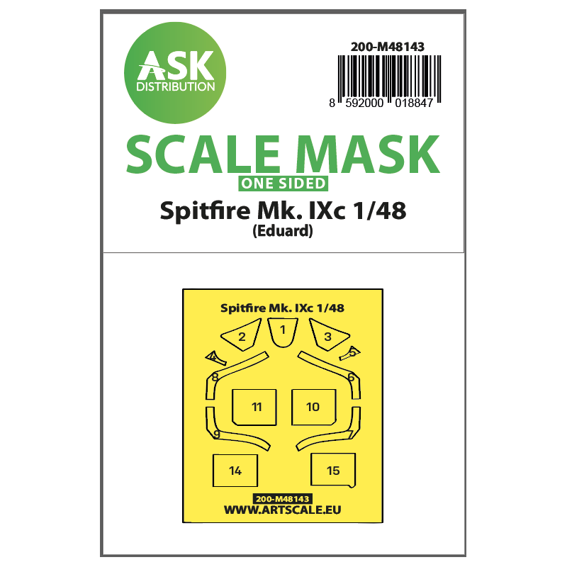 Accessoire Spitfire Mk.IXc one-sided express fit mask for Eduard