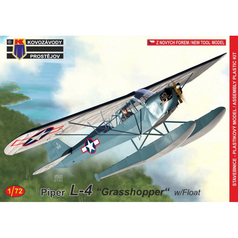 Maquette Piper L-4 Grasshopper avec flotteurs
