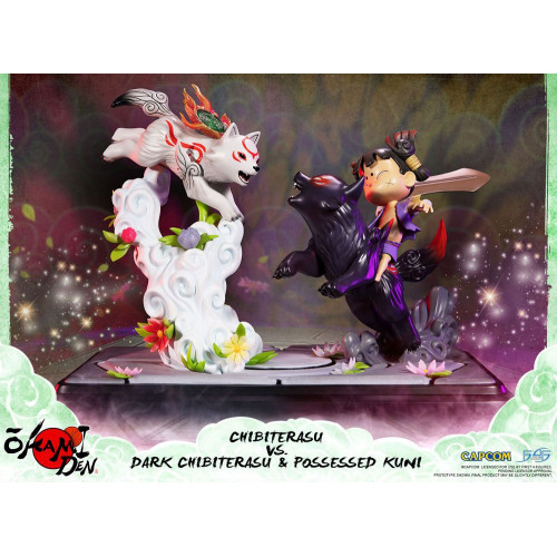 Okamiden Statue Chibiterasu vs. Dark Chibiterasu & Possessed Kuni 33cm - First 4 Figures