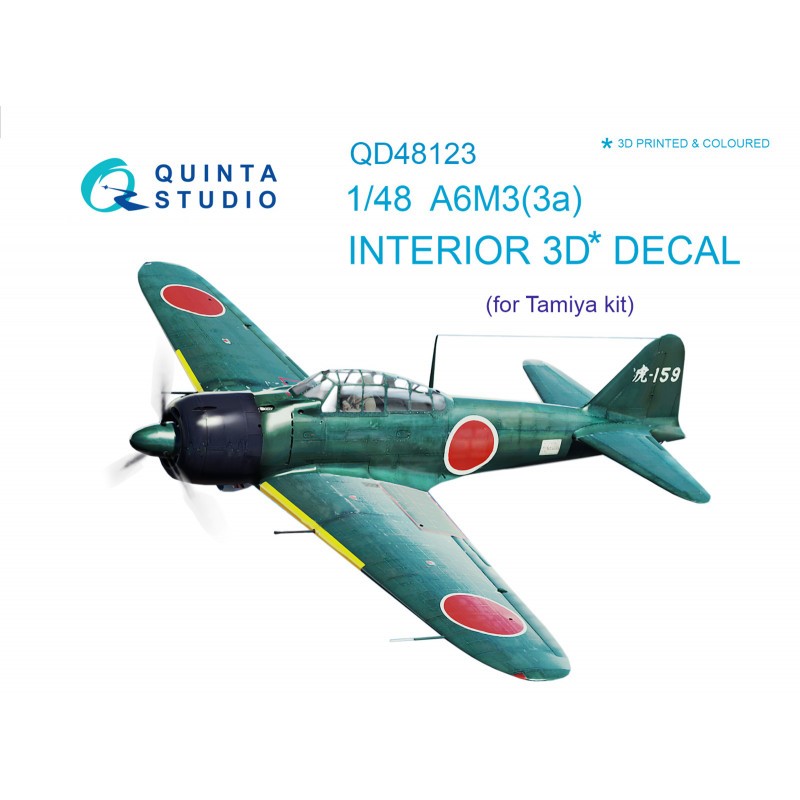 Décalcomanie Intérieur Mitsubishi A6M3 Zero imprimé en 3D et coloré sur papier autocollant (conçu pour être utilisé avec les kit
