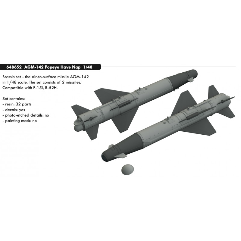 Accessoire AGM-142 Popeye Have Nap tel qu'utilisé sur Boeing B-52 et McDonnell F-15i Eagle