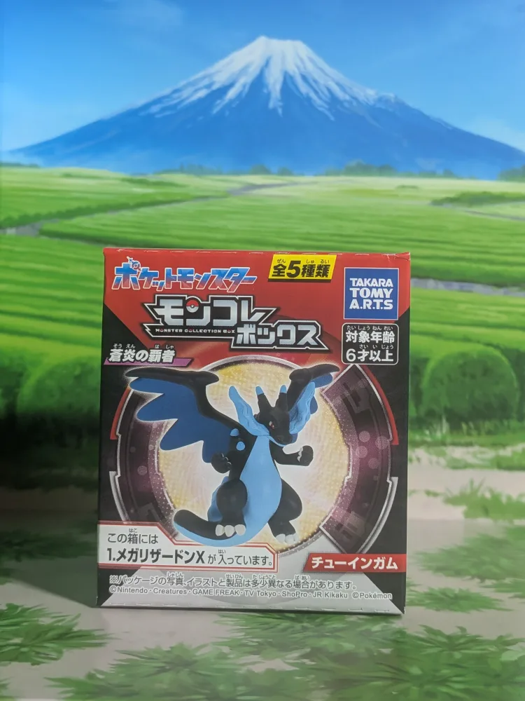 Blue Flame Champion – Dracaufeu X – Mega Charizard X (~5cm) | Takara Tomy Arts Moncolle Box