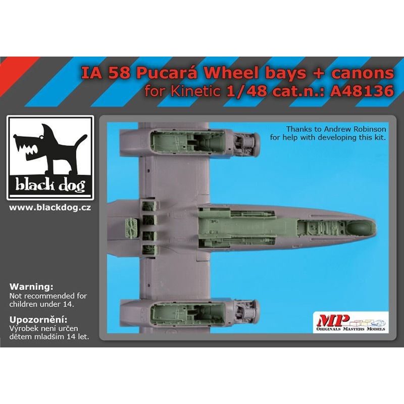 Baies de roue FMA IA-58A Pucara + canon (conçu pour être utilisé avec les kits Kinetic Model)