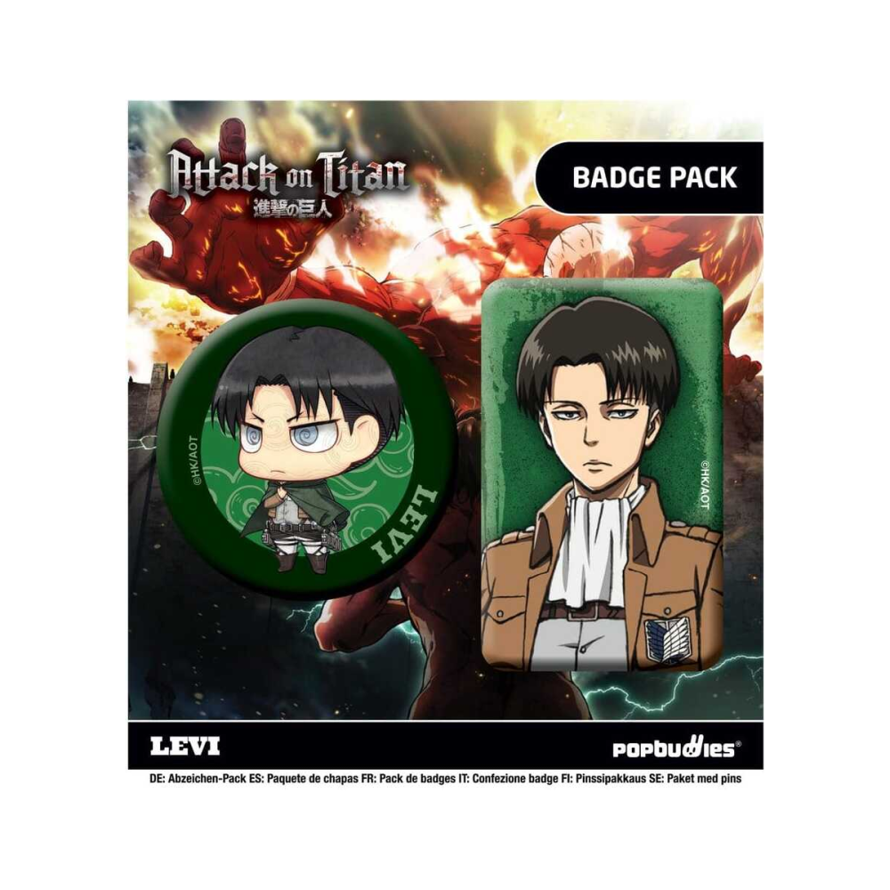 Attack on Titan pack 2 badges Levi