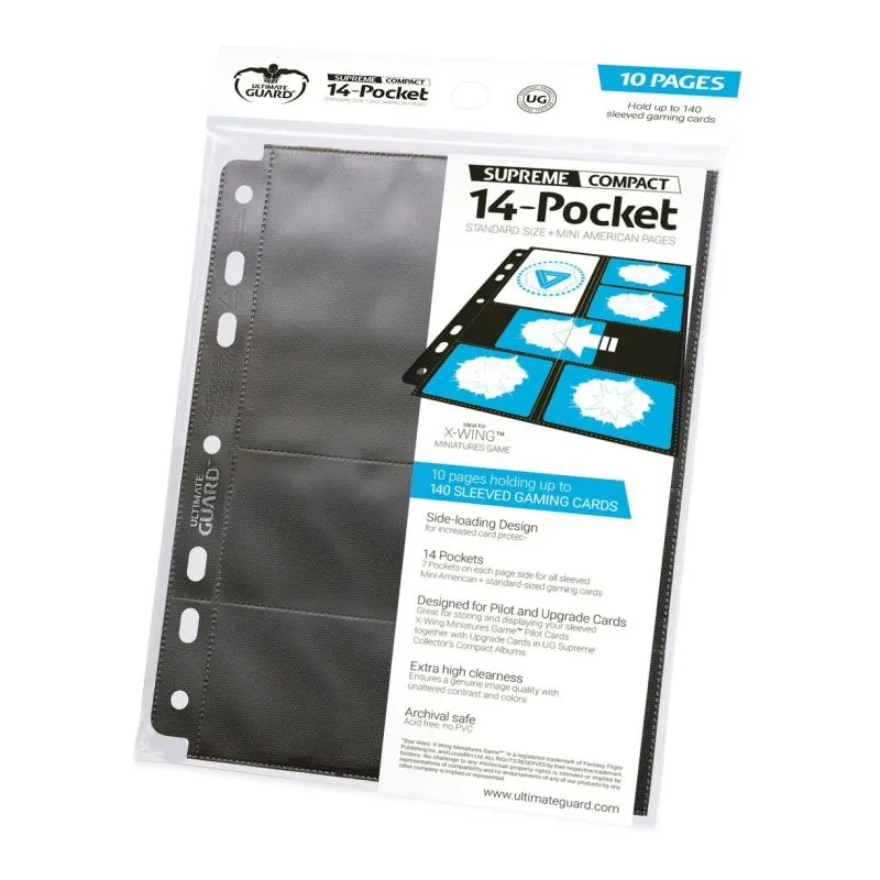 Ultimate Guard 14-Pocket Compact Pages taille standard Mini American Noir (10)