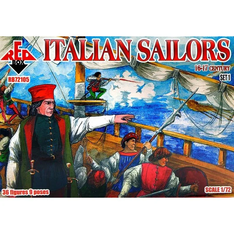 Figurines Sailors italiens, 16-17 siècle, set 1. 36 chiffres dans diverses poses
