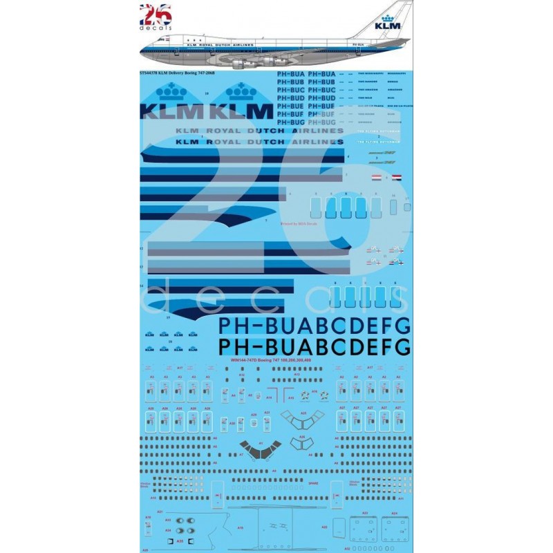 Décal KLM Livraison Boeing 747-206