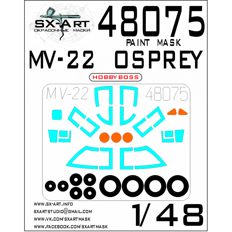 Accessoire Bell-Boeing MV-22 Osprey (conçu pour être utilisé avec les kits Hobby Boss)