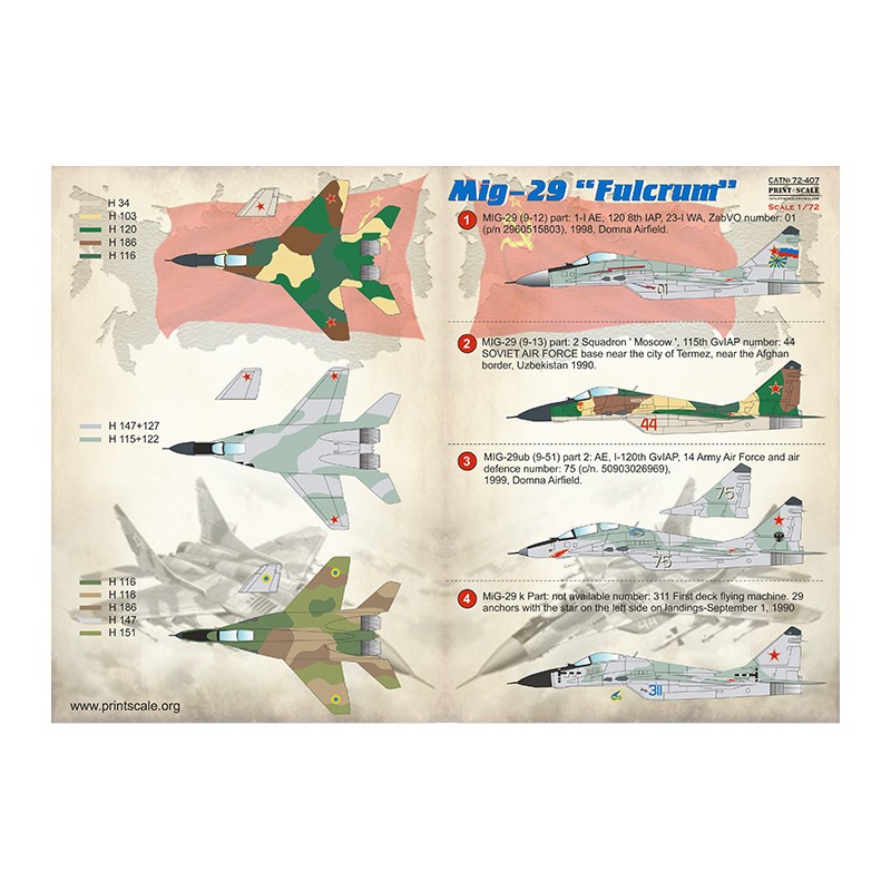 Décal Mikoyan MiG-29 'Fulcrum'1. MIG-29 (9-12) partie : 1