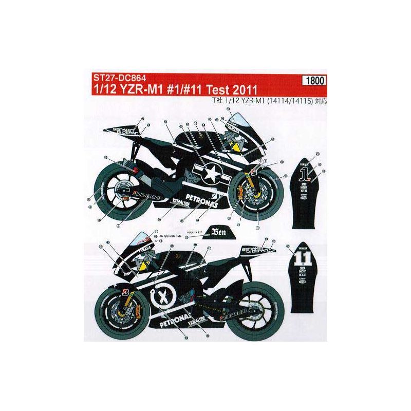 Décalcomanie TEST DE RESSORT YAMAHA YZR M1