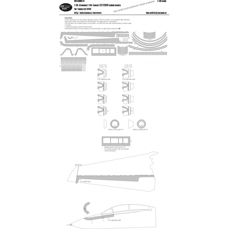 Accessoire Grumman F-14A Tomcat EXTERIOR (conçu pour être utilisé avec les kits Tamiya)