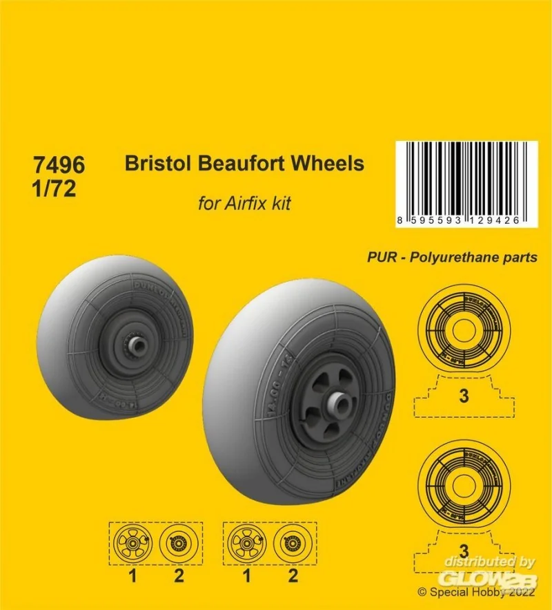 Accessoire Roues Bristol Beaufort 1/72 / pour kit Airfix