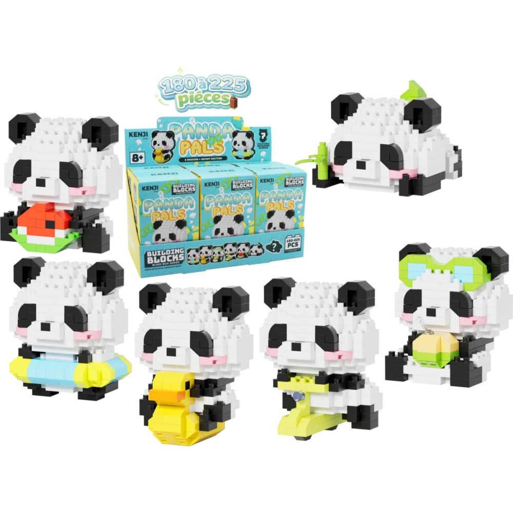 KAWAII BOX - Panda Pals - Kit de Construction (6pcs) 180 à 225pcs