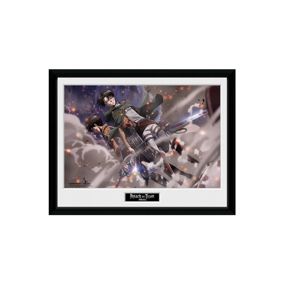 ATTACK ON TITAN - Poster encadré Eren et Levi