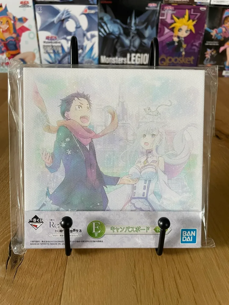 Re:Zero – Canvas painting 14 cm Subaru & Emilia · Ichiban Kuji Yume Miru Mirai no Monogatari (Lot E)