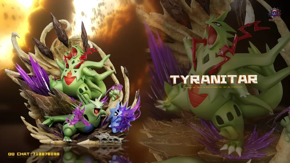 [PREORDER] Statue [BLACK ROSE] – Larvitar & Pupitar & Tyranitar & Mega Tyranitar