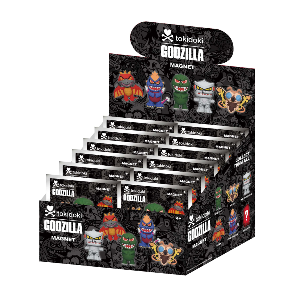 TOKIDOKI X GODZILLA- 1 -3D Foam Magnets in Blind Box (Display 12 Pcs)