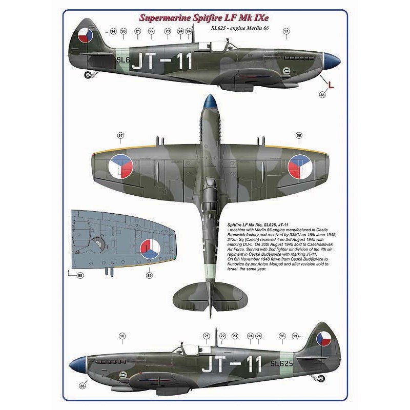 312 Squadron RAF, Part III / 2 version décalcomanie : Hawker Hurricane Mk.I, L1807, DuoK + Supermarine Spitfire LF Mk.IXe, SL625