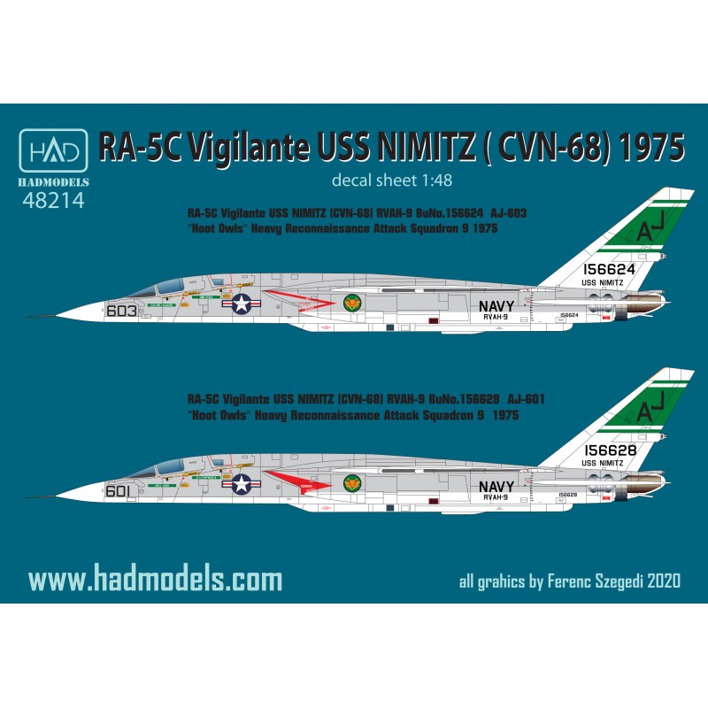Décal RA-5C Vigilante nord-américain de l'USS Nimitz