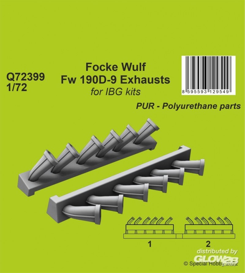 Maquette Echappements Focke Wulf Fw 190D-9 / pour kits IBG 1/72