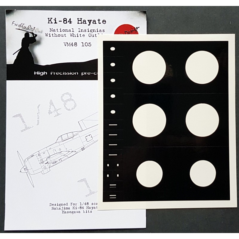Nakajima Ki-84 Hayate National Insignia sans contour blanc (conçu pour être utilisé avec les kits Hasegawa)