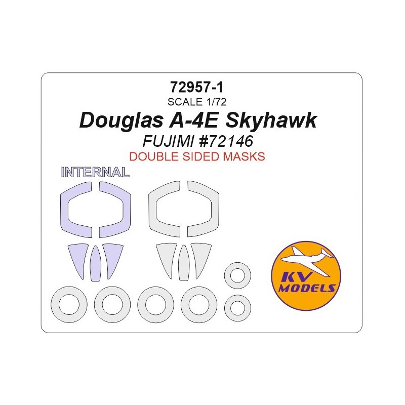 Douglas A-4E Skyhawk - Masques double face et à roues (conçus pour être utilisés avec les kits Fujimi 72146)