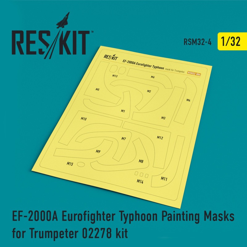 Masques de peinture Eurofighter EF-2000A Typhoon Canopy (conçus pour être utilisés avec les kits Trumpeter TU02278)