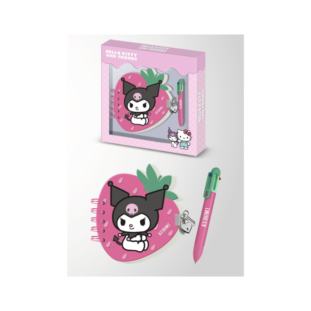 KUROMI - Fraise - Gift Box - Journal Intime + Stylo