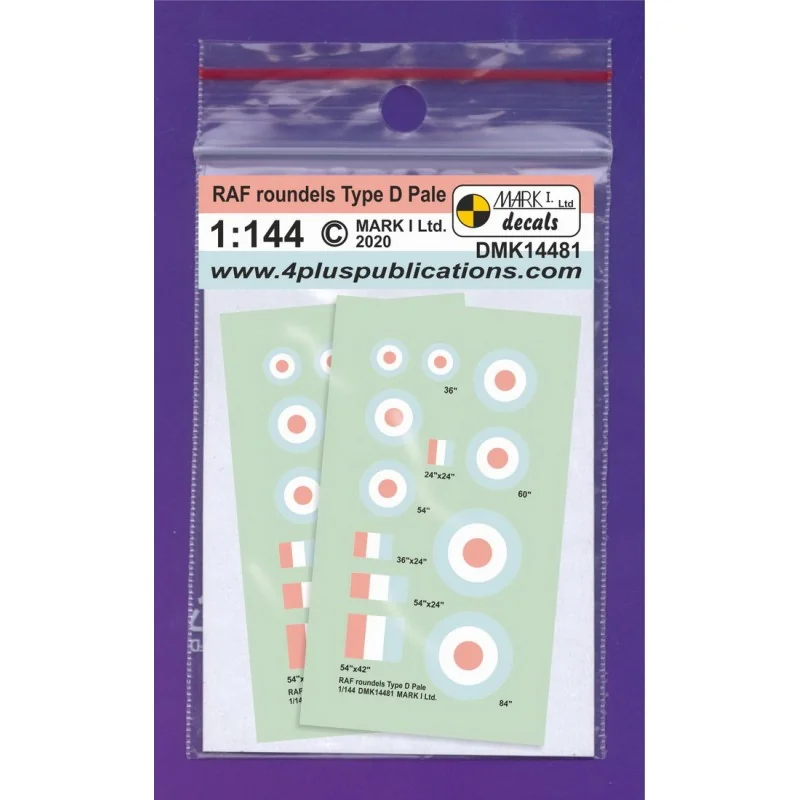 Décal Cocardes basse visibilité RAF Type D, 2 jeux
