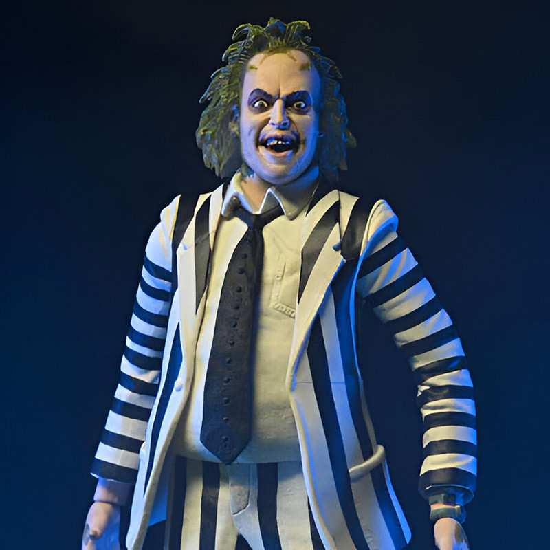 BEETLEJUICE Beetlejuice Black and White Striped Suit Neca – Figurine