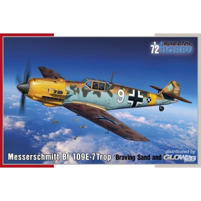 Maquette Messerschmitt Bf 109E-7Trop bravant le sable et la neige